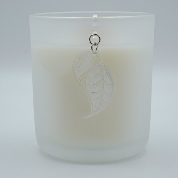Etched Acrylic Leaf Candle Charms | Elegant Candle Jewelry - Picture 2 of 7